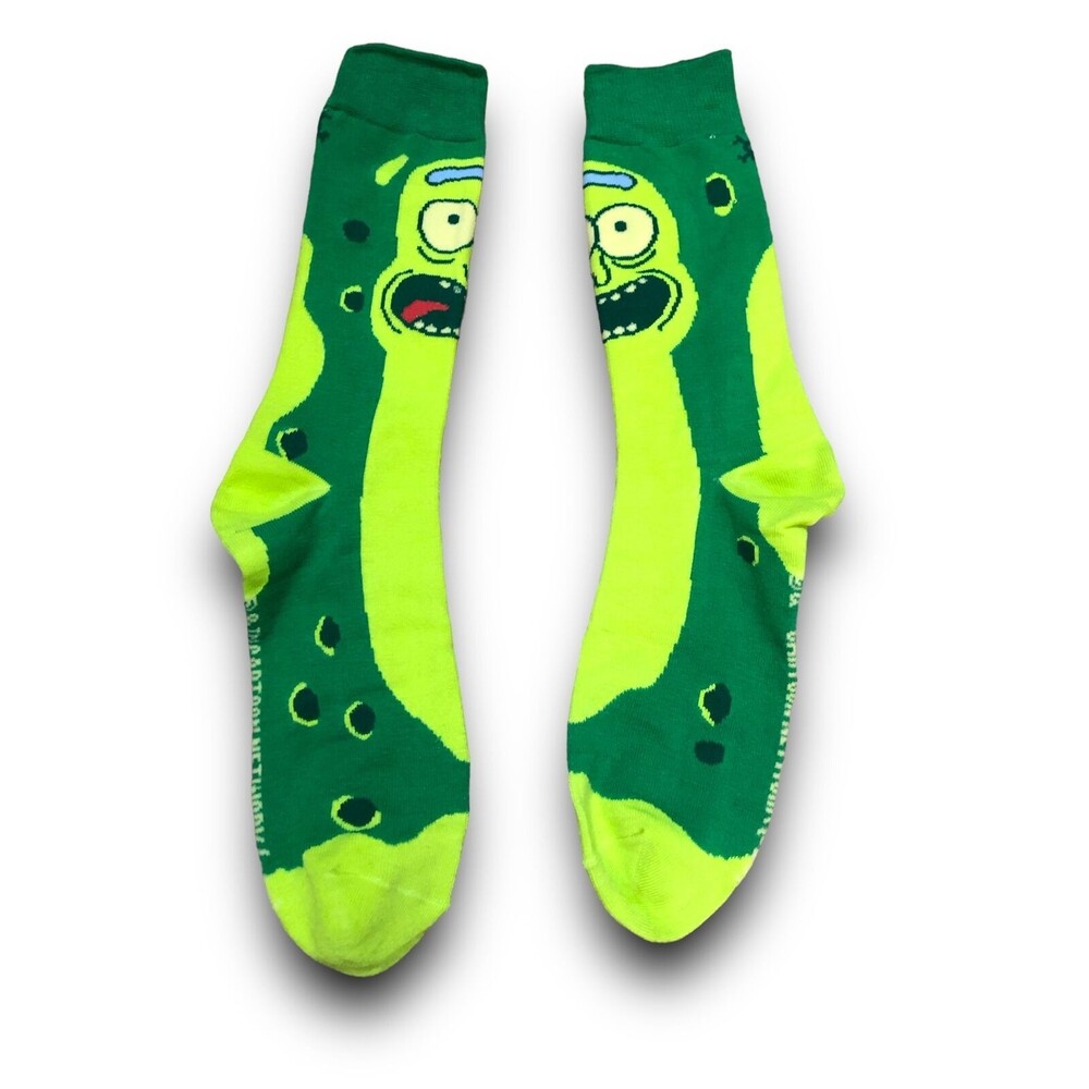 Swag Rick and Morty Pickle Rick "Pickle Juice" Men's Crew Socks - (8-13)